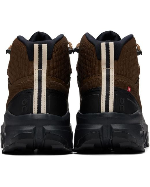 On Shoes Brown Cloudrock Mid Waterproof Sneakers for men