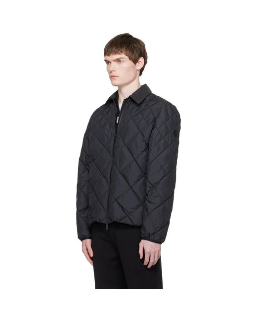 Moncler Black Atria Diamond-Quilted Shirt Down Jacket for men