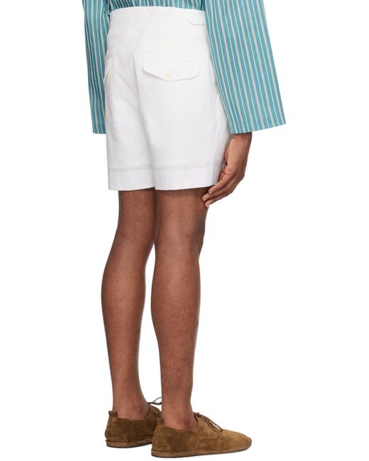 Bode White Double-Button Shorts for men