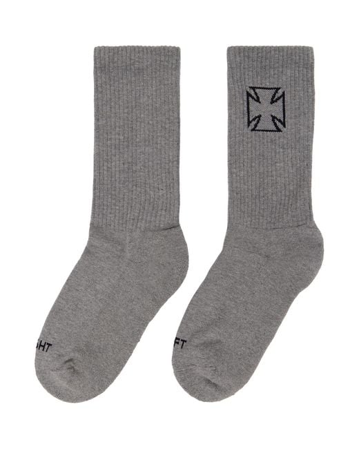 Vetements Gray Biker Cross Socks for men