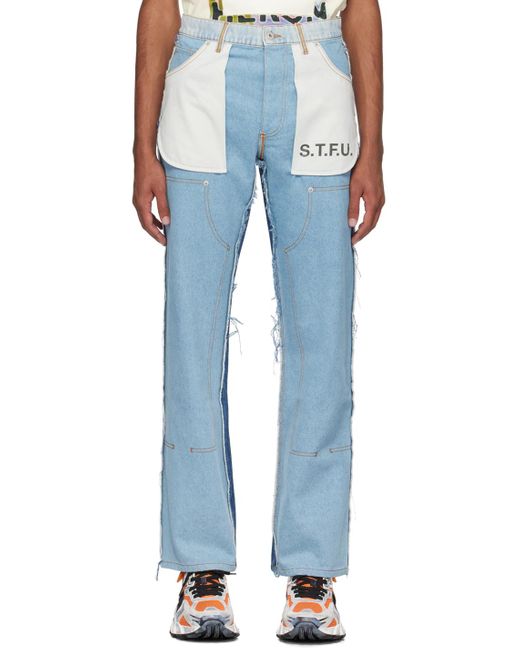 Heron Preston Blue Navy Insideout Jeans for men