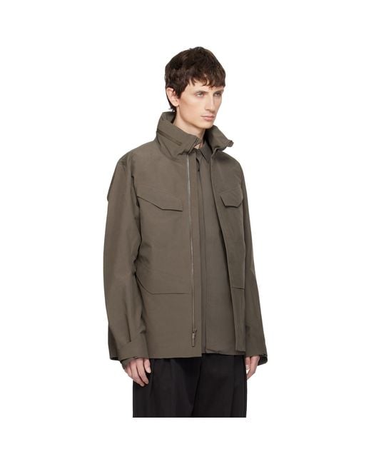 Veilance Brown Taupe Field Jacket for men