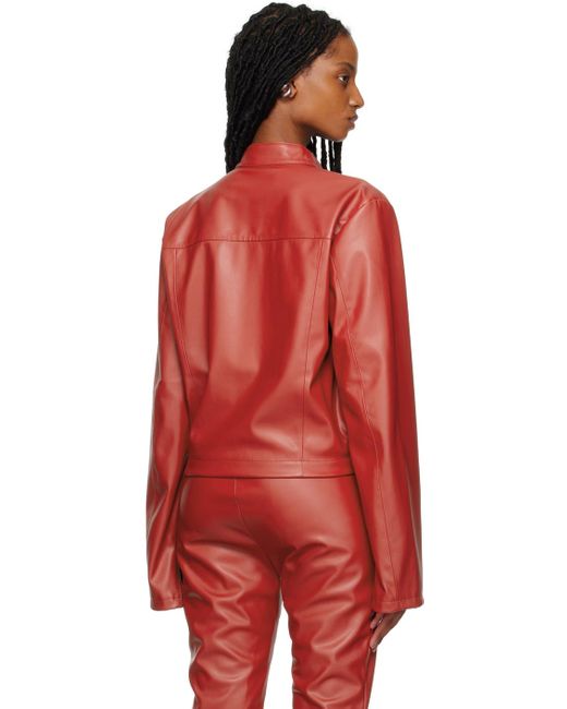 Mowalola Red Cross Faux-leather Jacket