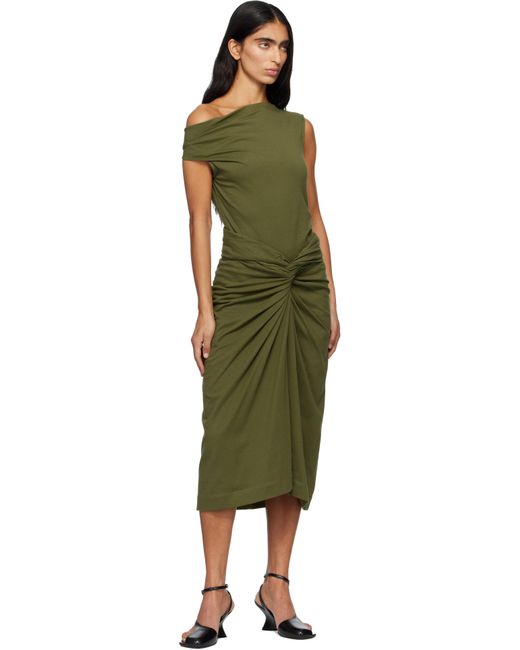 Jupe Midi Verte En Jersey À Ornement Noué Dries Van Noten en coloris Green