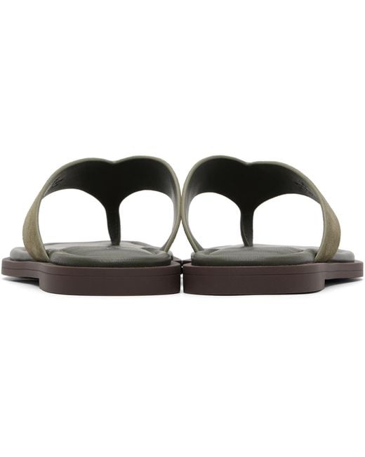 Rag & Bone Black Khaki Gracie Thong Sandals