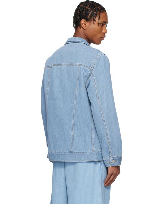 Dries Van Noten Blue Faded Denim Jacket for men