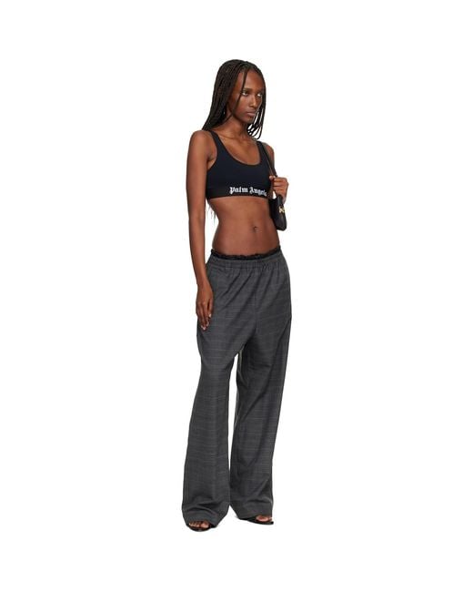 Palm Angels Black Classic Logo Sport Bra