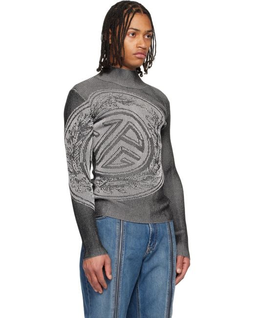 Jean Paul Gaultier Black 'The Laurel Stamp' Sweater for men