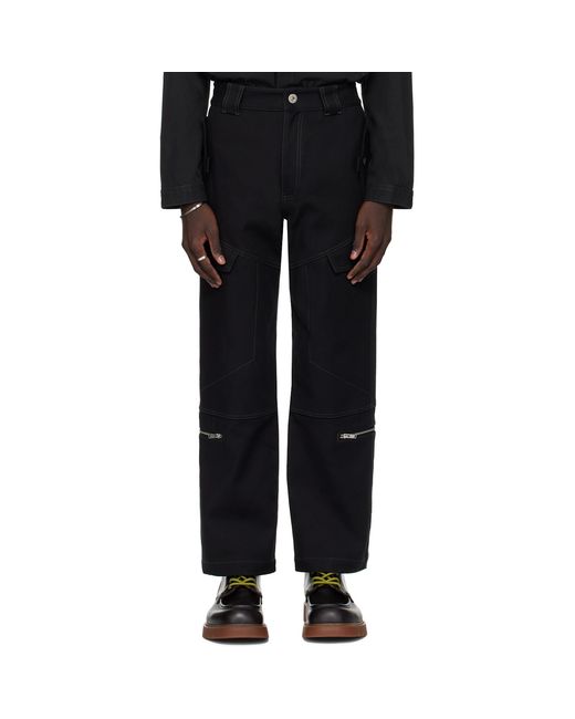 Dion Lee Black Tactical Cargo Pants for men
