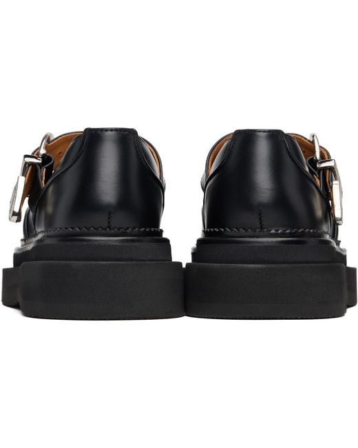 Toga Black T-Bar Mary Jane Loafers