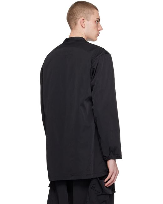 Y-3 Black Band Collar Shirt for men