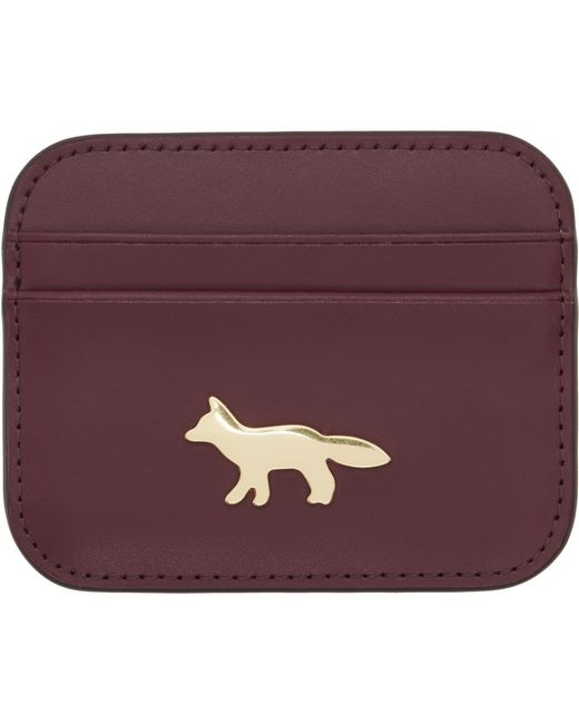 Maison Kitsuné Purple Burgundy Edie Card Holder