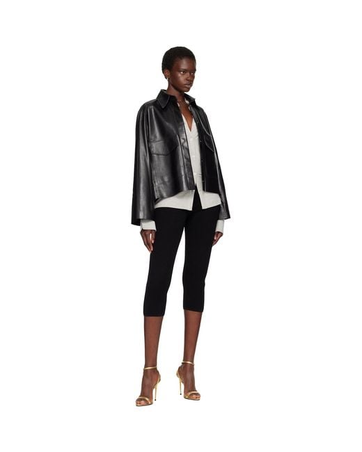 Nour Hammour Black Darcy Leather Jacket
