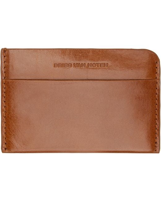 Dries Van Noten Black Leather Card Holder for men
