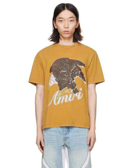 Amiri Orange Tan Eagle T-shirt for men