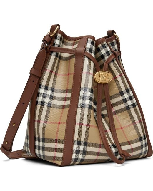 Burberry Brown Small Check Bucket Bag