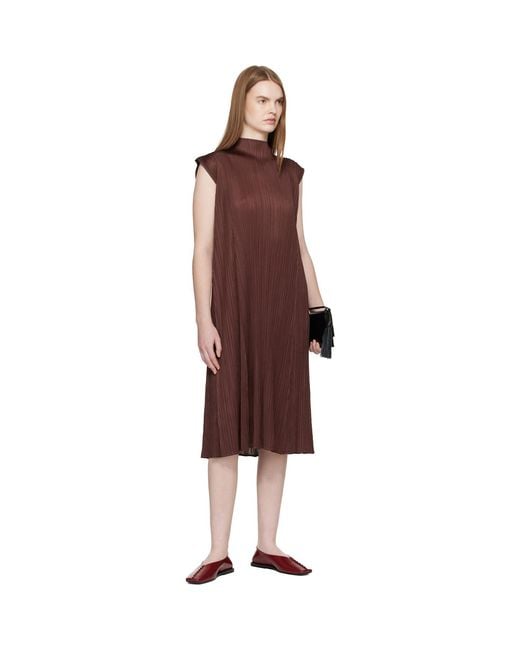 Pleats Please Issey Miyake Black Monthly Colors November Midi Dress