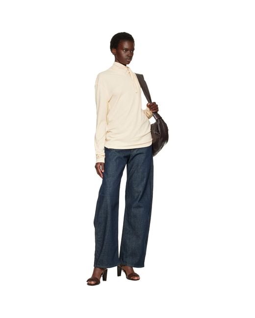 Lemaire Natural Off- Long-Sleeve Scarf T-Shirt