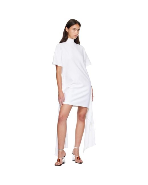 Alaïa White Cotton Jersey T-Shirt Minidress