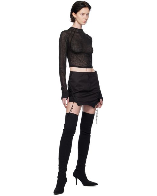 Hyein Seo Black Laced Miniskirt