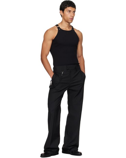 Courreges Black Buckle 90's Rib Tank Top for men