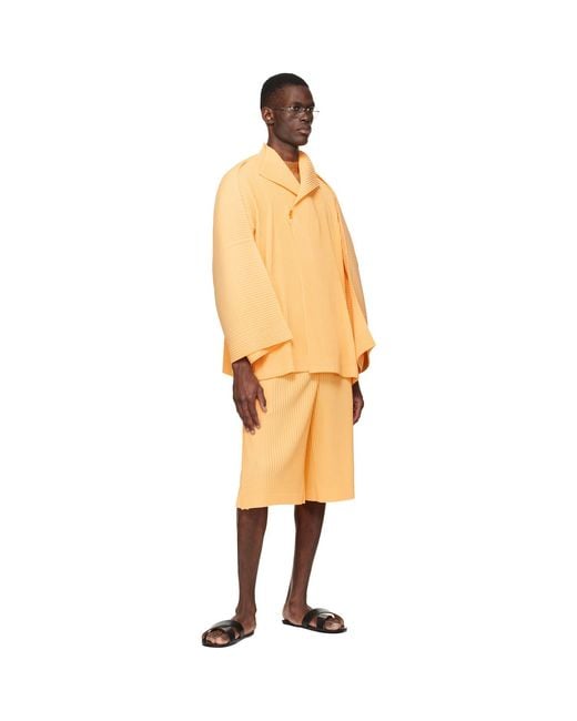 Homme Plissé Issey Miyake Orange Wear Or Wrap Jacket for men