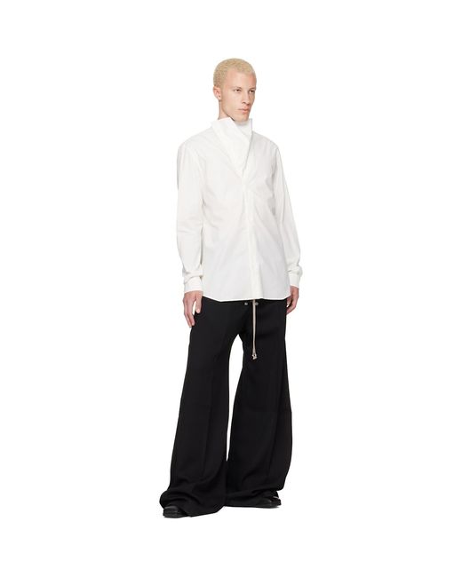Rick Owens White Off- Tower Island Shirt for men