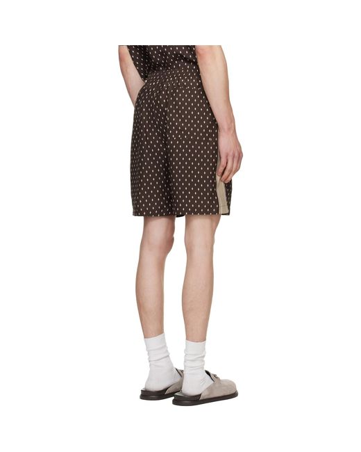 Ferragamo Black Silk Bermuda Shorts for men