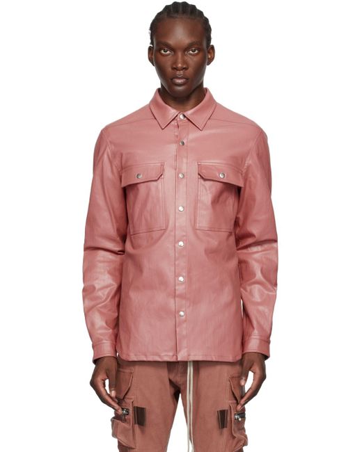 Rick Owens Porterville Coated Denim Shirt in Pink for Men Lyst UK
