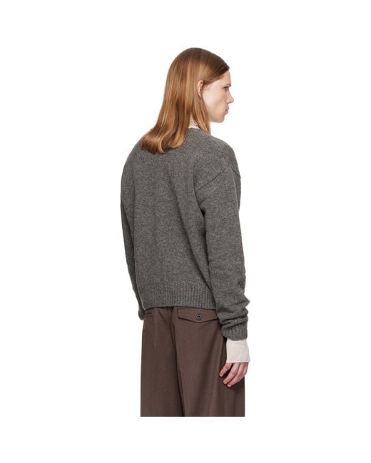 TONYWACK Gray Shetland Wool Raw Cardigan for men