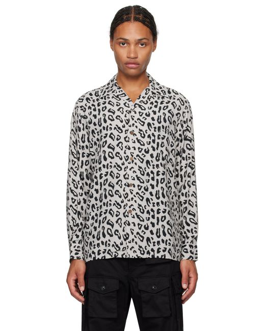 Wacko Maria Leopard Open Collar Shirt in Black for Men | Lyst UK 