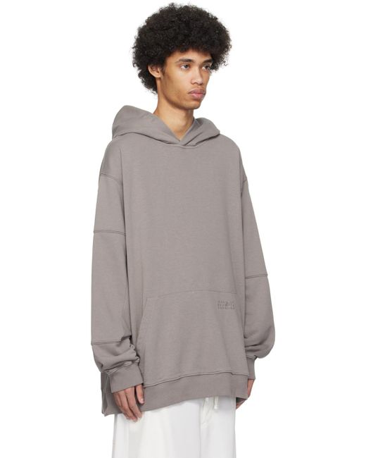 MM6 by Maison Martin Margiela Gray Taupe Oversized Hoodie for men