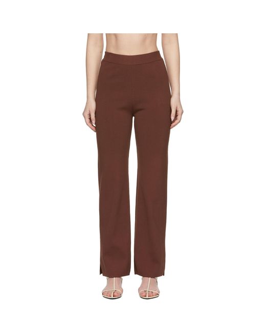 Nanushka Brown Burgundy Domino Compact Lounge Pants