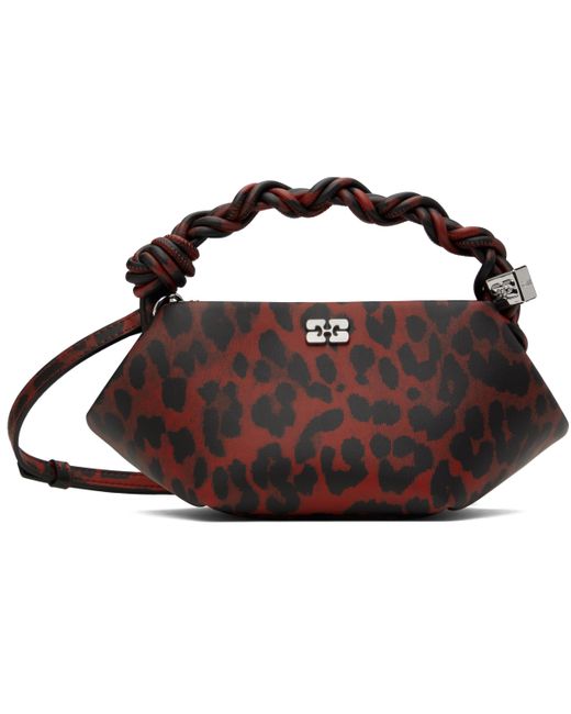 Ganni レッド ミニ Bou レオパード バッグ Black