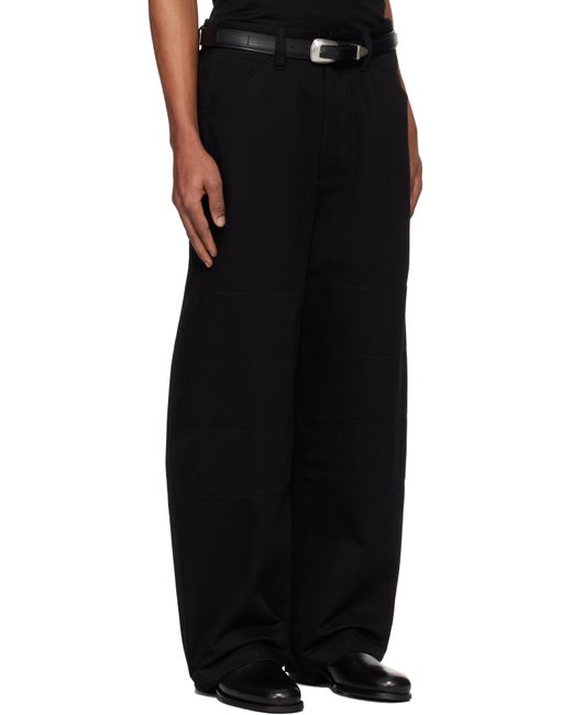 メンズ Lemaire ブラック ビッグ ワークパンツ Black