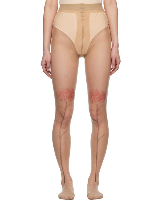 Simone Rocha Natural Sheer Carnation Tights