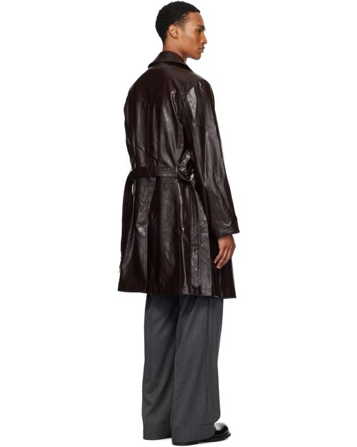 MM6 by Maison Martin Margiela Black Double-breasted Faux-leather Jacket for men