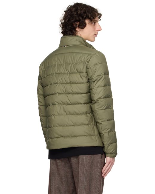 Boss Green Khaki Water-Repellent Regular-Fit Logo Puffer Jacket for men