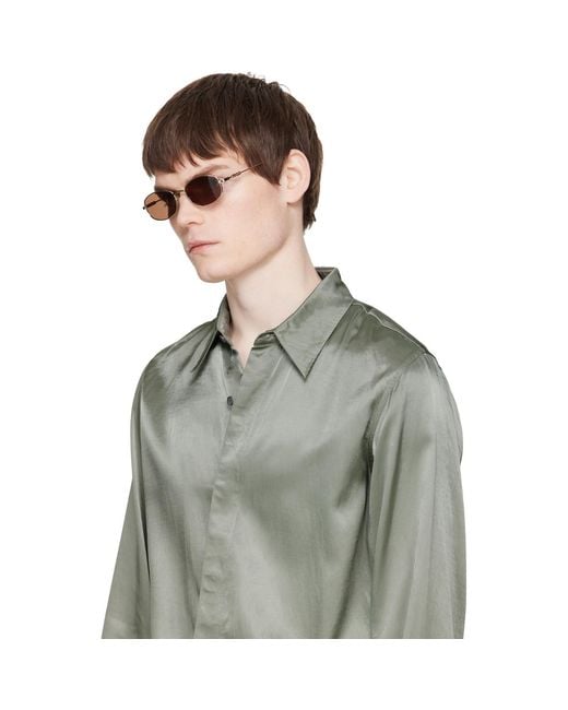 Gucci Black Oval Frame Sunglasses for men