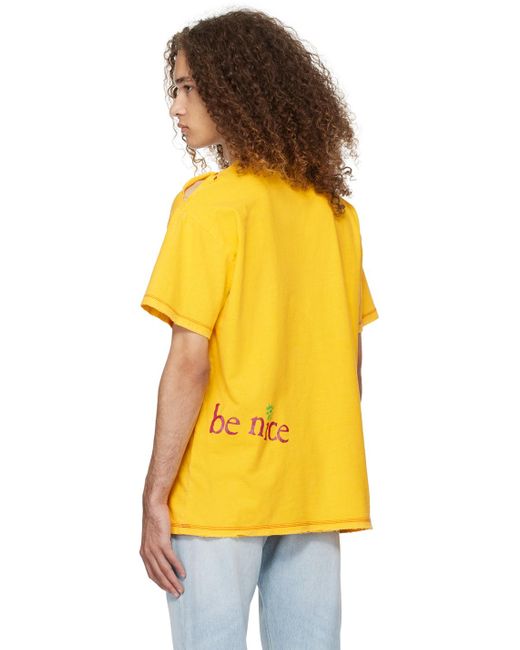 ERL Yellow 'venice' T-shirt for men