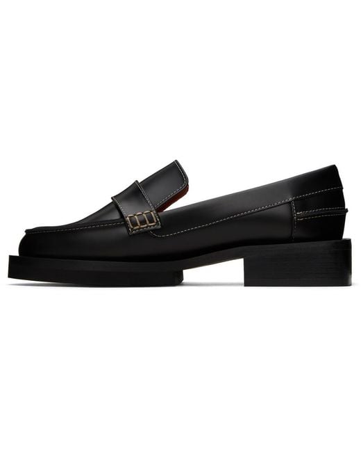 Ganni Black Jewel-embellished Leather Loafers
