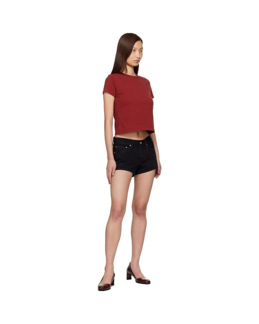 Agolde Black Low-Rise Parker Denim Shorts