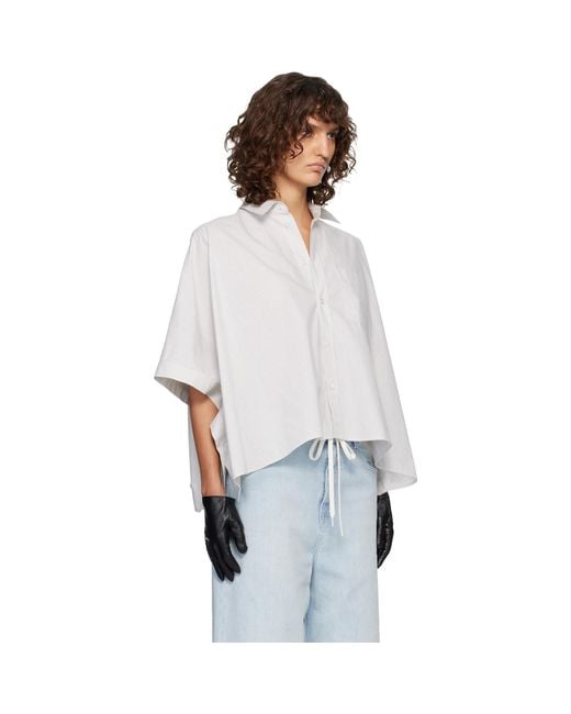 MM6 by Maison Margiela White Cotton Poplin Shirt