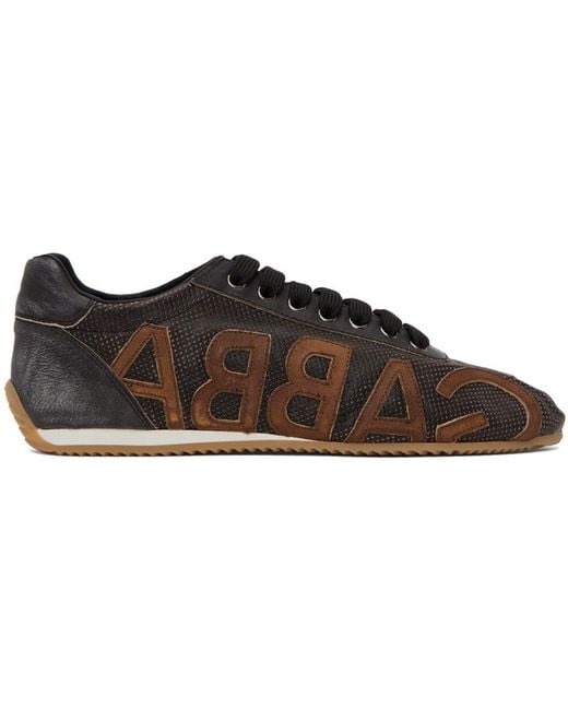 Dolce & Gabbana Black Dolce&gabbana Brown Perforated Sneakers for men