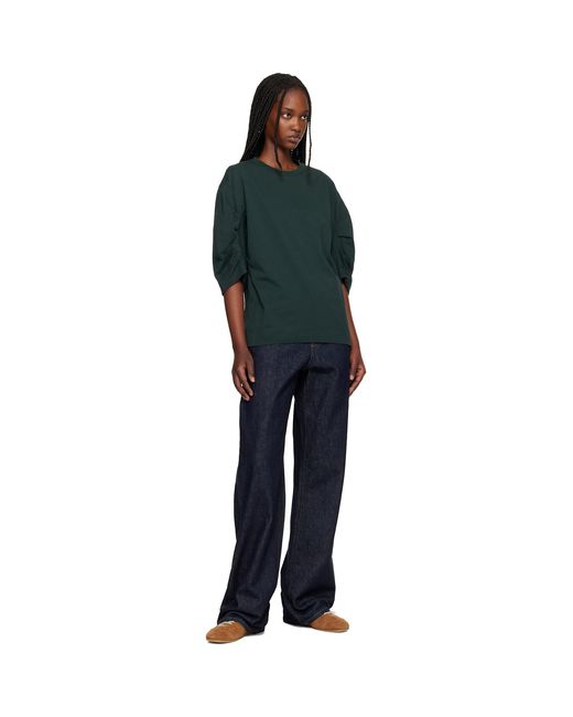 Dries Van Noten Black Pleated Sleeve T-Shirt