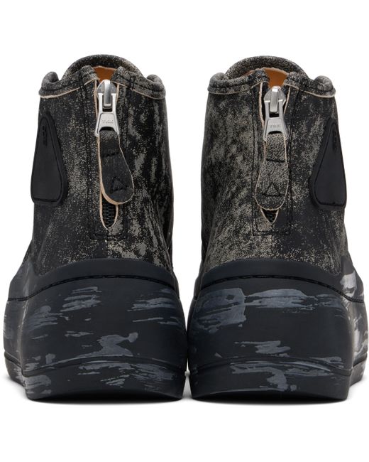 R13 グレー＆ブラック Kurt ハイカットスニーカー Black