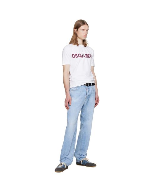DSquared² Black Vintage Fade Cool Football Fit T-Shirt for men