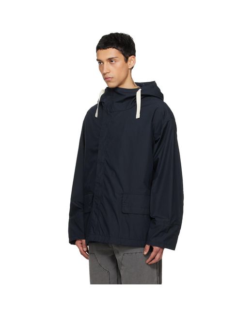 Nanamica Blue Hooded Deck Jacket for men