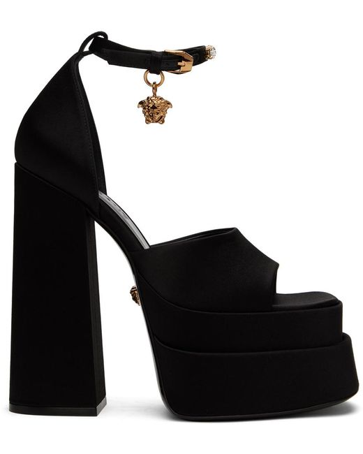 Versace Black Aevitas Heeled Sandals