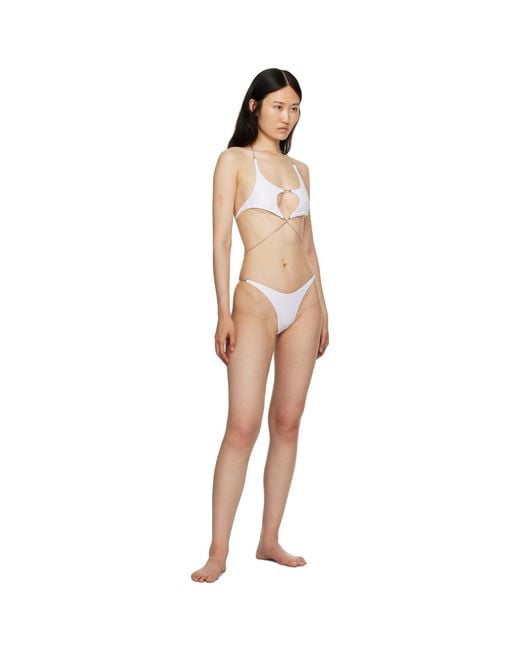 Mugler Multicolor White Star Bikini Bottoms